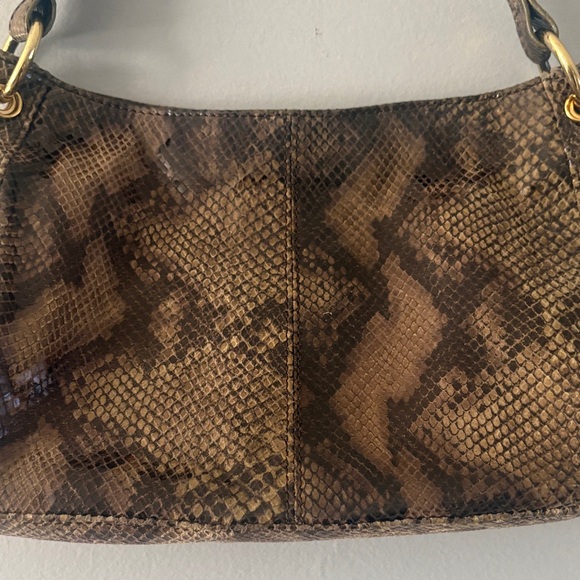 Perlina Tan and Brown Snakeskin leather Shoulder Bag - Picture 3 of 9